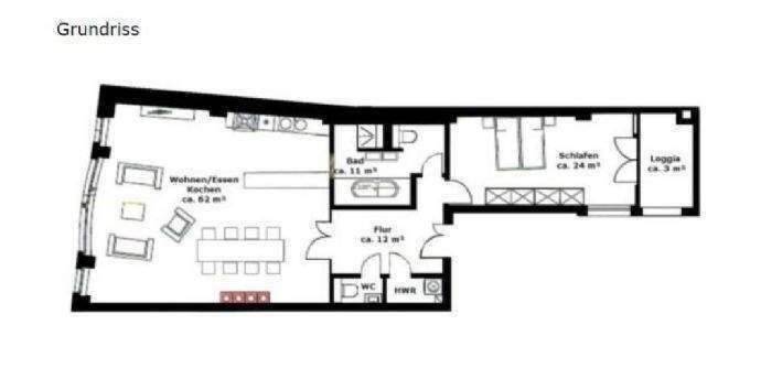 Bestlage City Loft 2 Zimmer mit EBK, Kamin und Aufzug – Leipzig – Vorschaubild 2