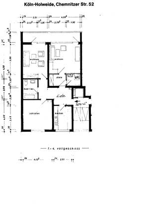 Gut geschnittene, helle 3-Zimmerwohnung mit großem Südbalkon – 51067 Köln – Vorschaubild 3