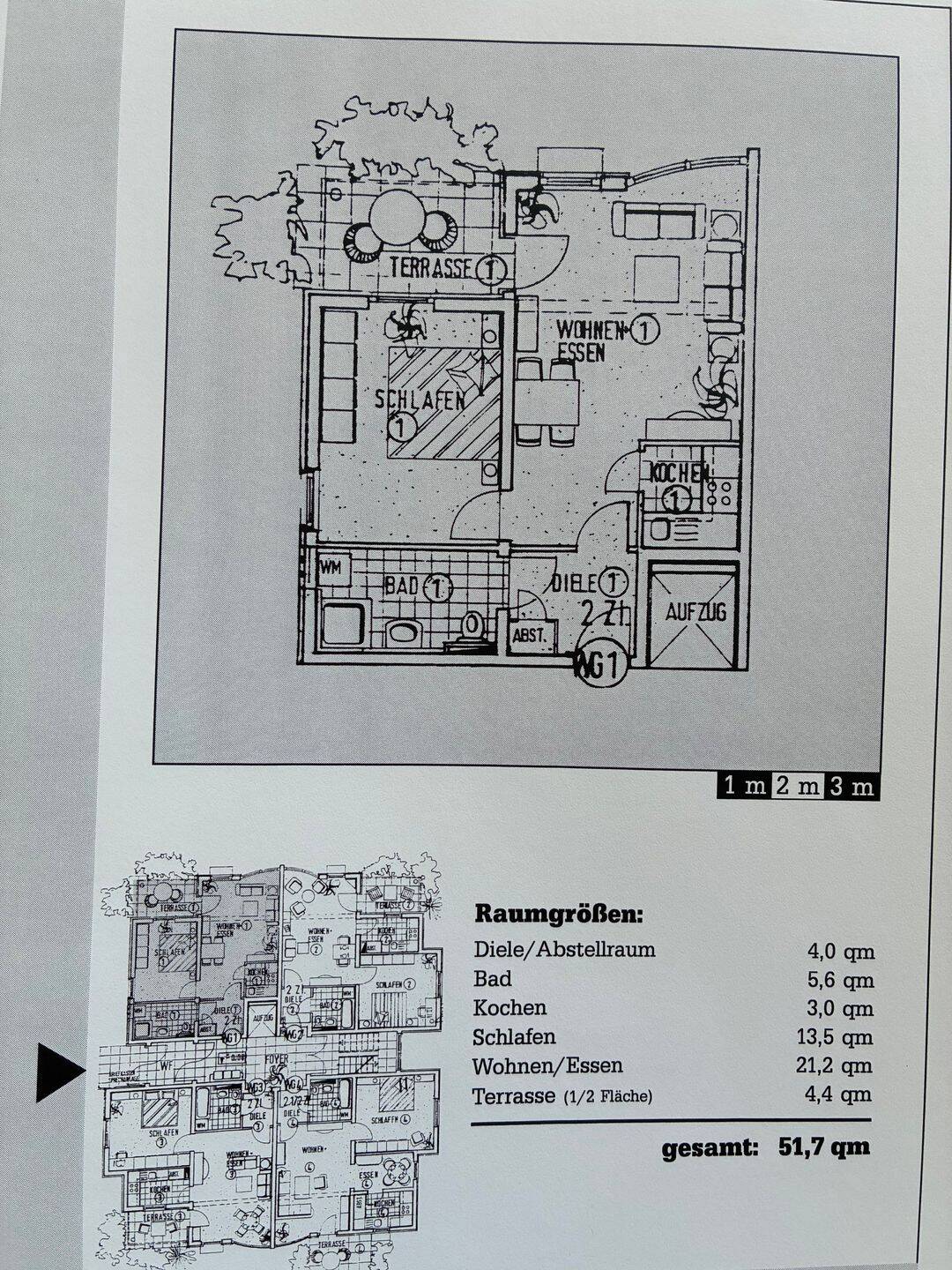 ruhige 2 Zimmer Single- Wohnung mit Terrasse und Gartenzugang
