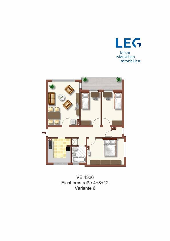 Zuhause in Krefeld-Fischeln Freundliches Wohnen auf 65,51 m² – Krefeld – Vorschaubild 2