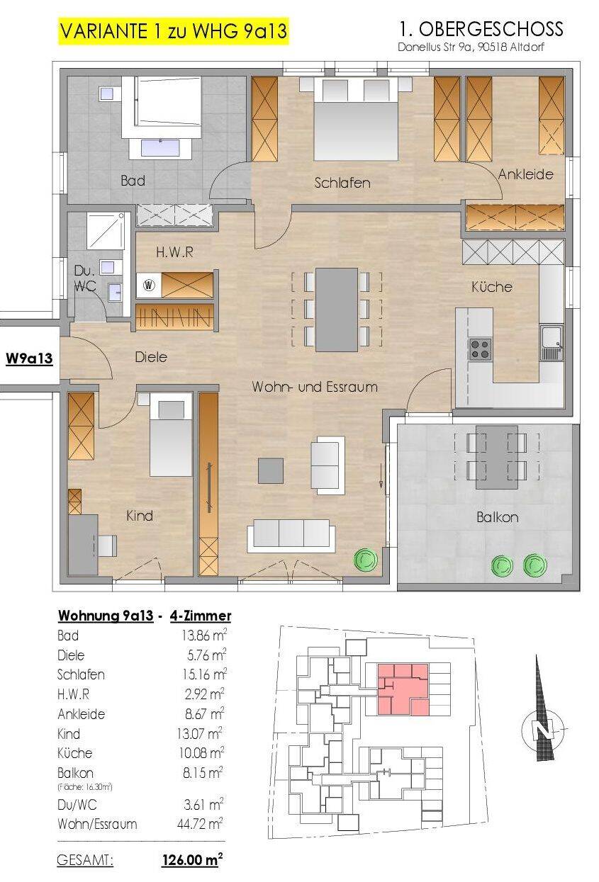 KfW 40 - QNG - NEUBAU - 4-Zimmer 1.OG, Balkon, Wärmepumpe + PV-Anlage – Altdorf bei Nürnberg – Vorschaubild 3