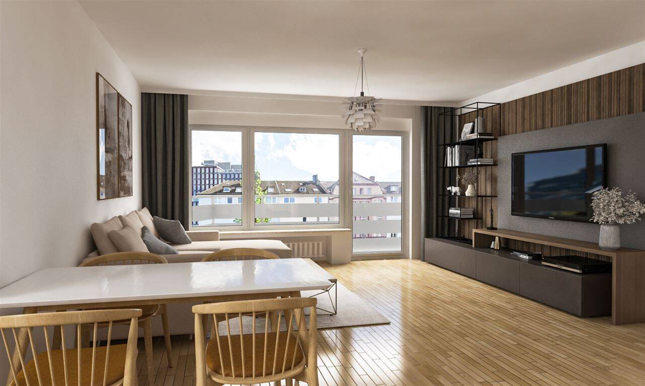 Frisch sanierte 3-Zimmer-Wohnung mit zwei Balkonen in Düsseldorf-Golzheim