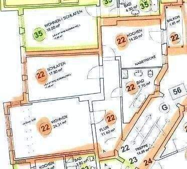 Moderne helle 2- Raum Wohnung mit Balkon zum Innenhof und Wohnräume in ruhiger Seitenstraße gelegen. – Magdeburg – Vorschaubild 2