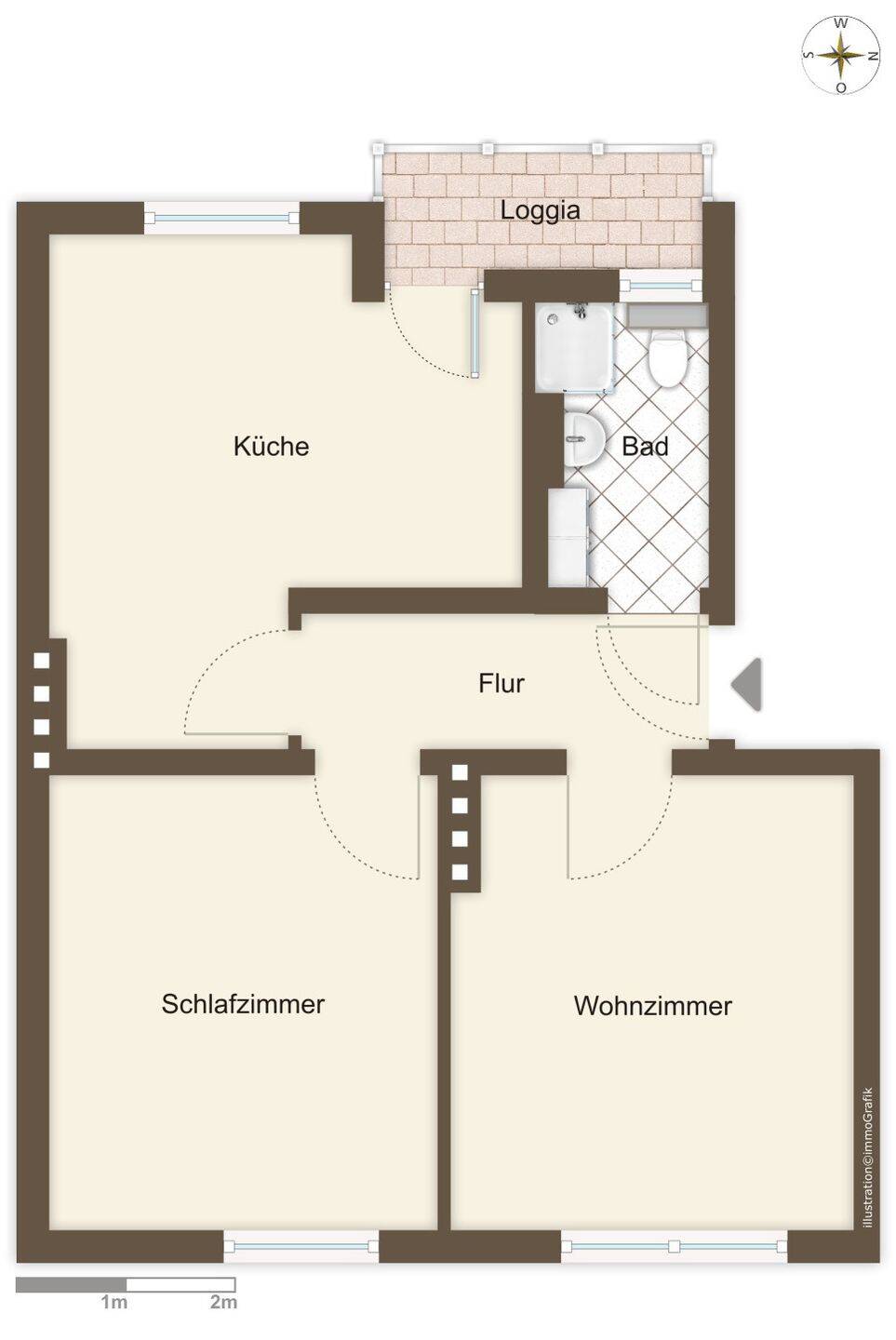 Mit Einbauküche, Balkon und Designbelag – Bremerhaven – Vorschaubild 6