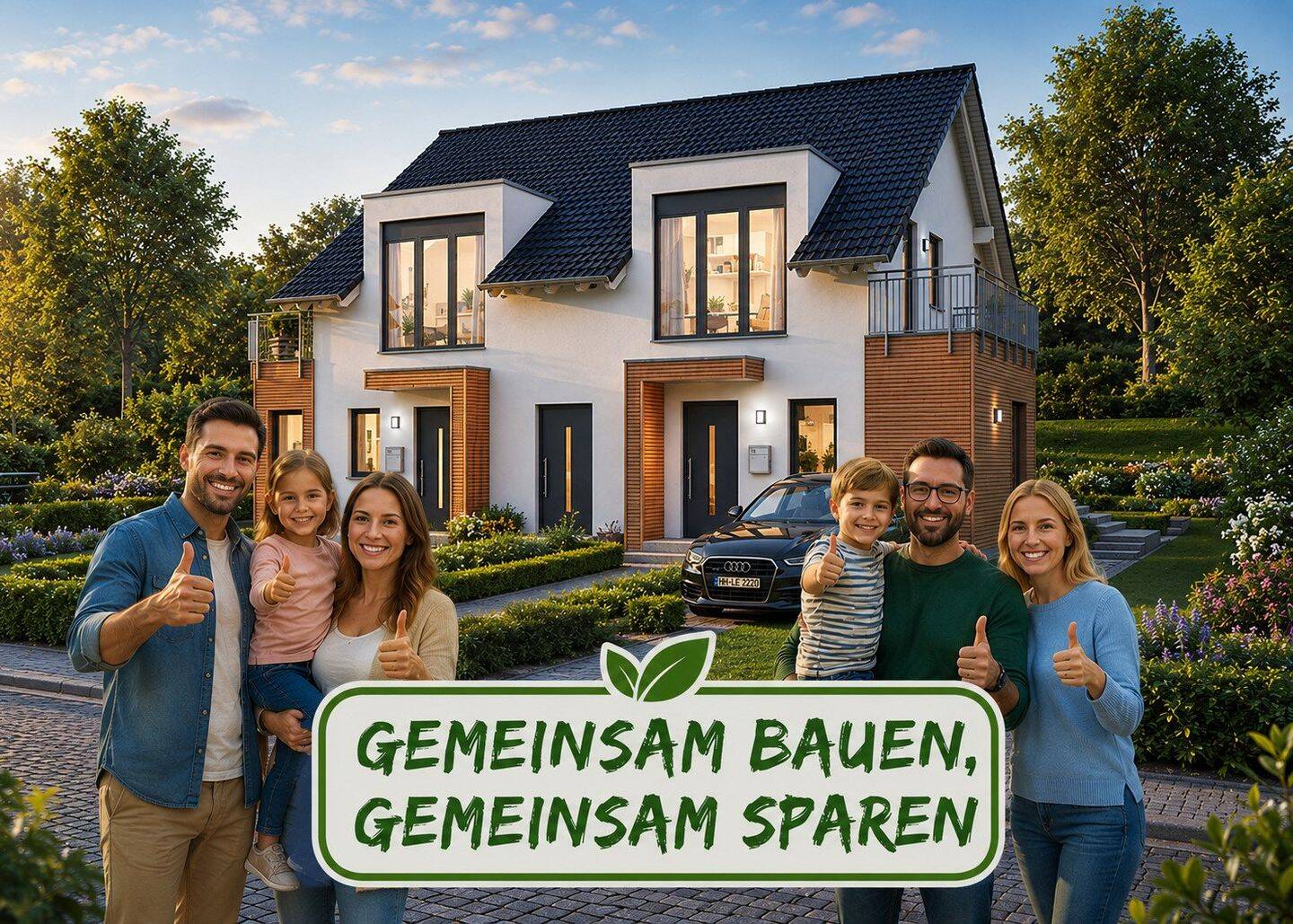Ein Haus. Zwei Zuhause. Gemeinsam günstiger bauen.