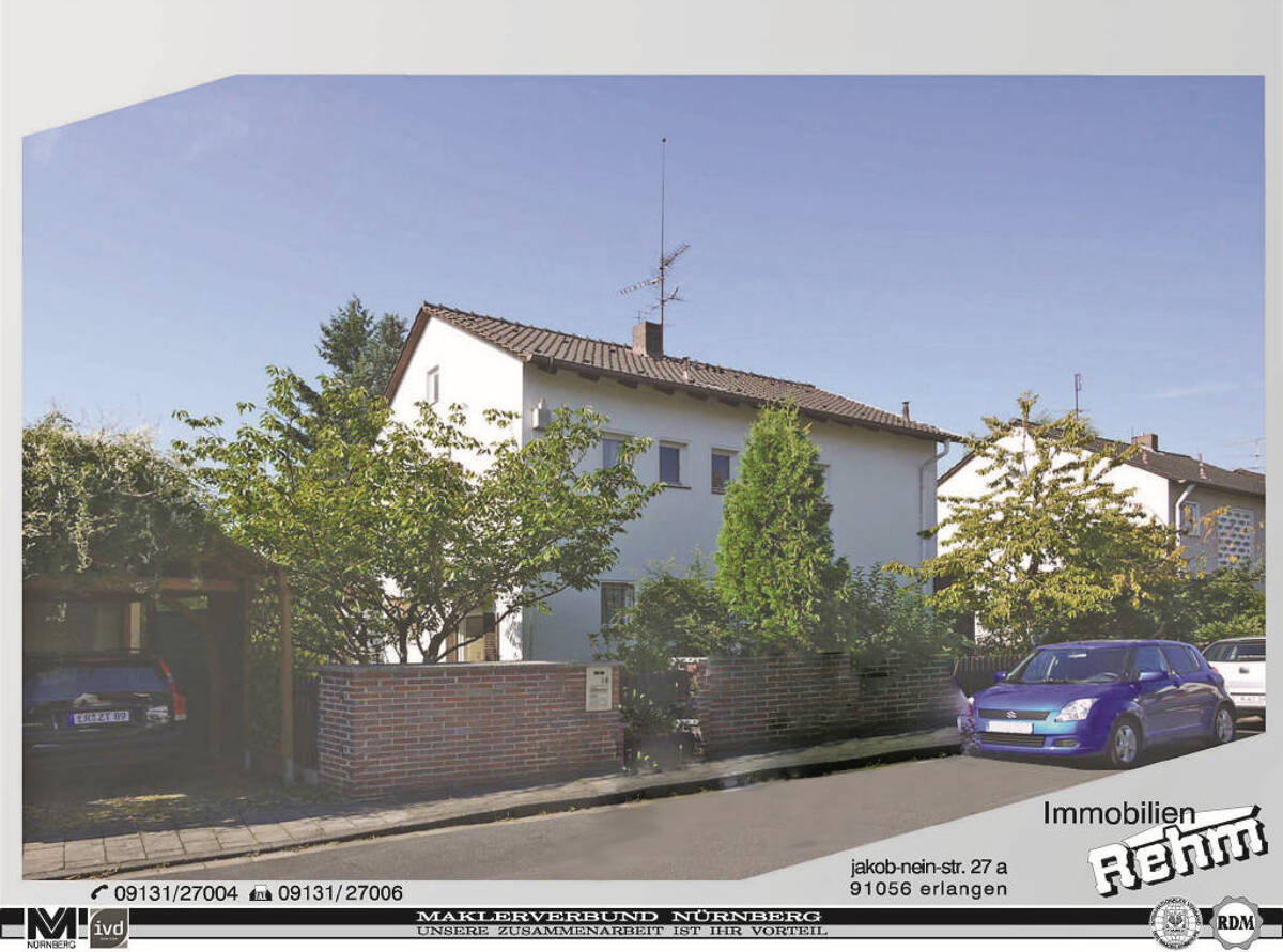 2 Fam.-Haus + ELW und kl. Nebengeb. mit APP – 91056 Erlangen – Bild 1 von 9