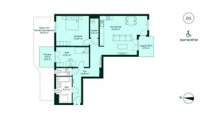 Barrierefreie Erdgeschosswohnung mit Terrase und Gartenanteil zum Innenhof sowie Loggia – 40597 Düsseldorf – Vorschaubild 9