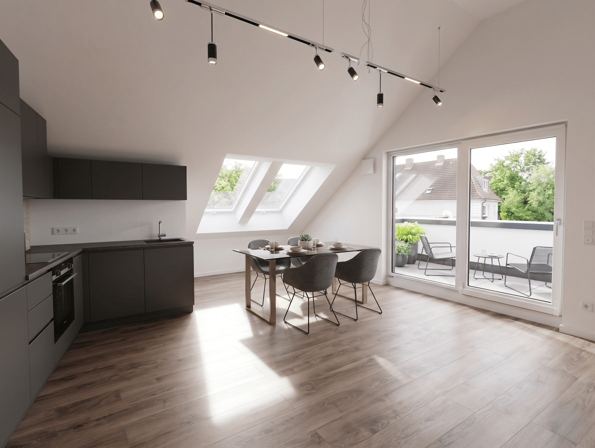 A+ Dachgeschosswohnung mit sonnigem Balkon in Top Lage – München – Vorschaubild 3