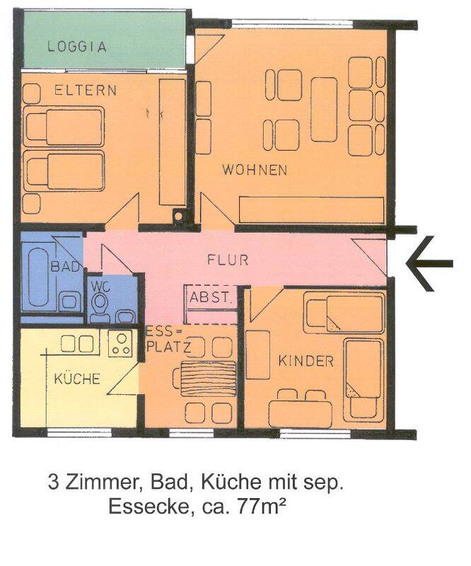 Tolle 3-Zimmer-Wohnung in grüner Lage