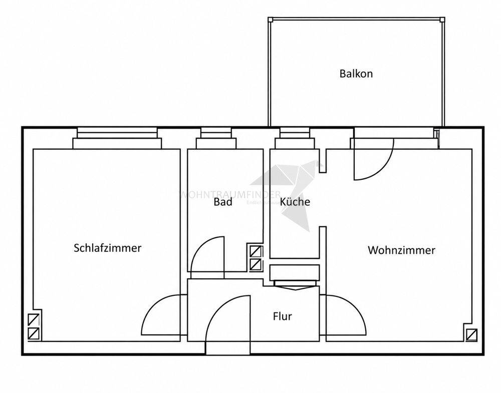 Helle 2 Raum-Wohnung mit XXL-Balkon und Tageslichtbad im Lutherviertel – Chemnitz – Vorschaubild 2