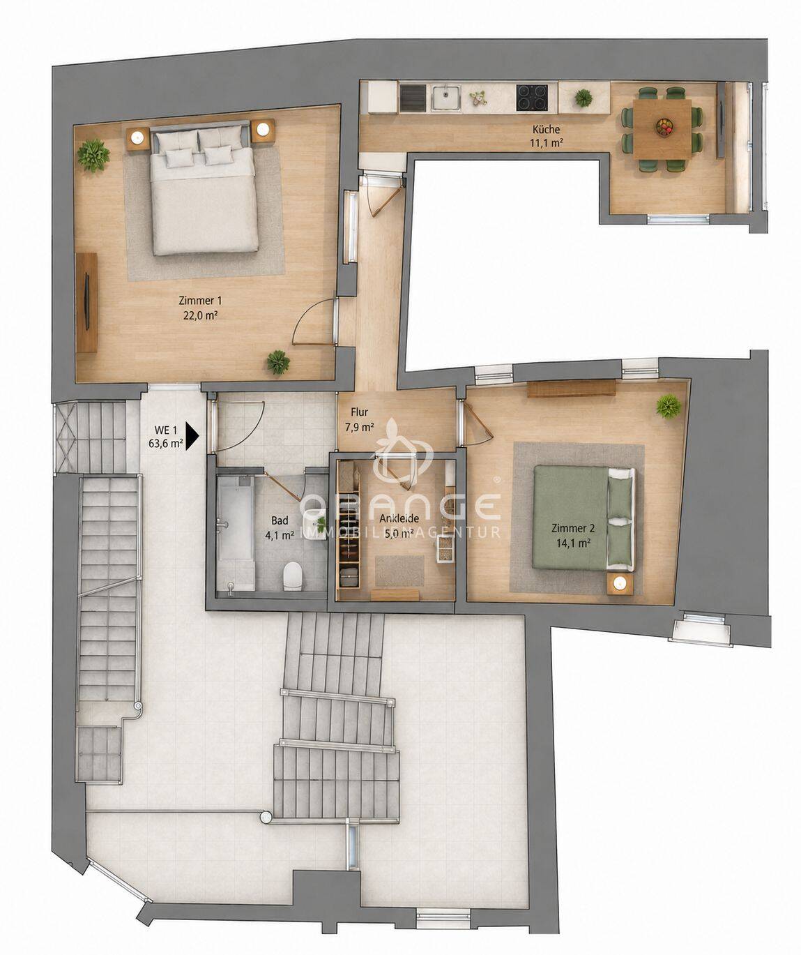 ***2-ZIMMER-WOHNUNG IM HERZEN DER ALTSTADT! 2er WG möglich!*** – Regensburg – Vorschaubild 2