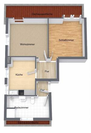 2 Zi. Whg, DG, ca. 45 m², schöner Blick Richtung Wald, ruhig und hell, Garage optional, HHL- Plettenbergsiedlung – 70186 Stuttgart – Vorschaubild 2