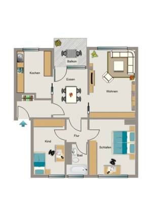 3-Zimmer-Wohnung in Oberhausen Alsfeld – 46149 Oberhausen – Vorschaubild 2