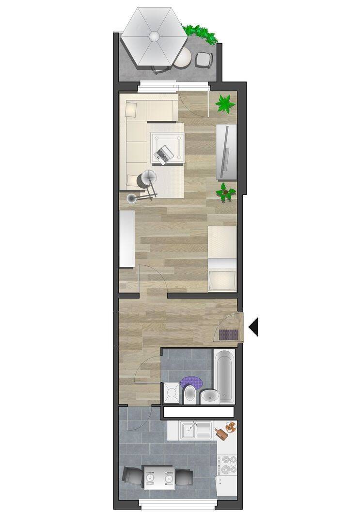 1-Raum-Wohnung mit Balkon – Chemnitz – Vorschaubild 5
