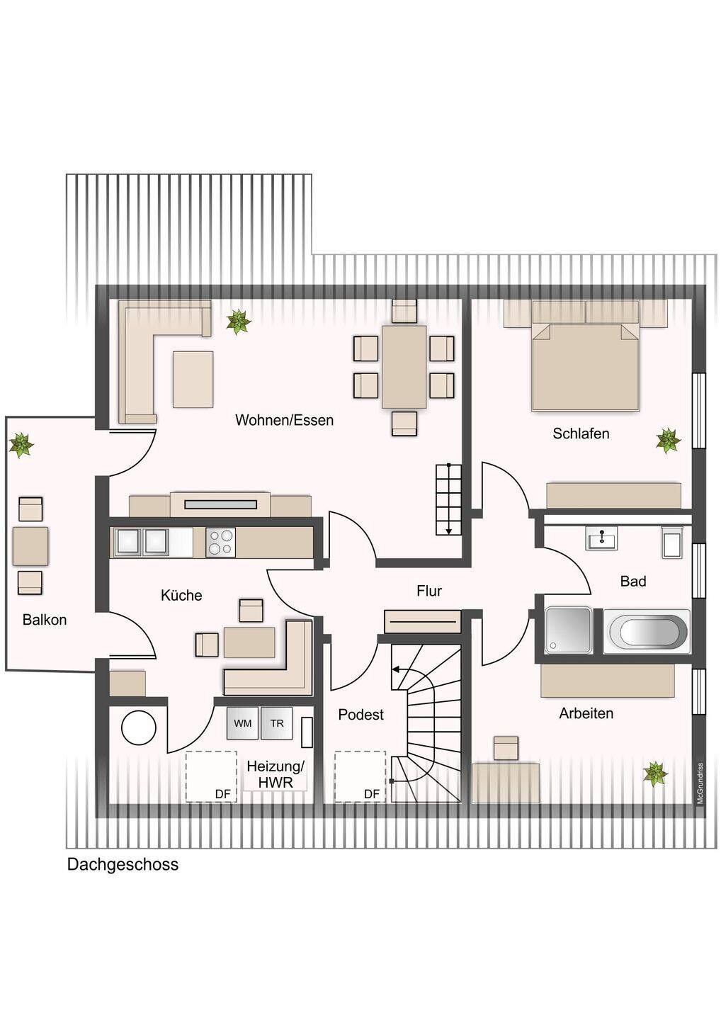 Haus im Haus mit privatem Garten & Balkon | Garage & Stellplatz | Ruhige Wohnlage – Zschepplin – Vorschaubild 3