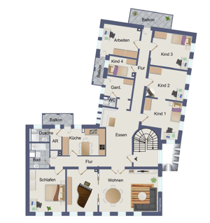 WG-taugliche 8-Zimmer-Wohnung mit EBK: Great for Students or Professionals – 90762 Fürth – Vorschaubild 4