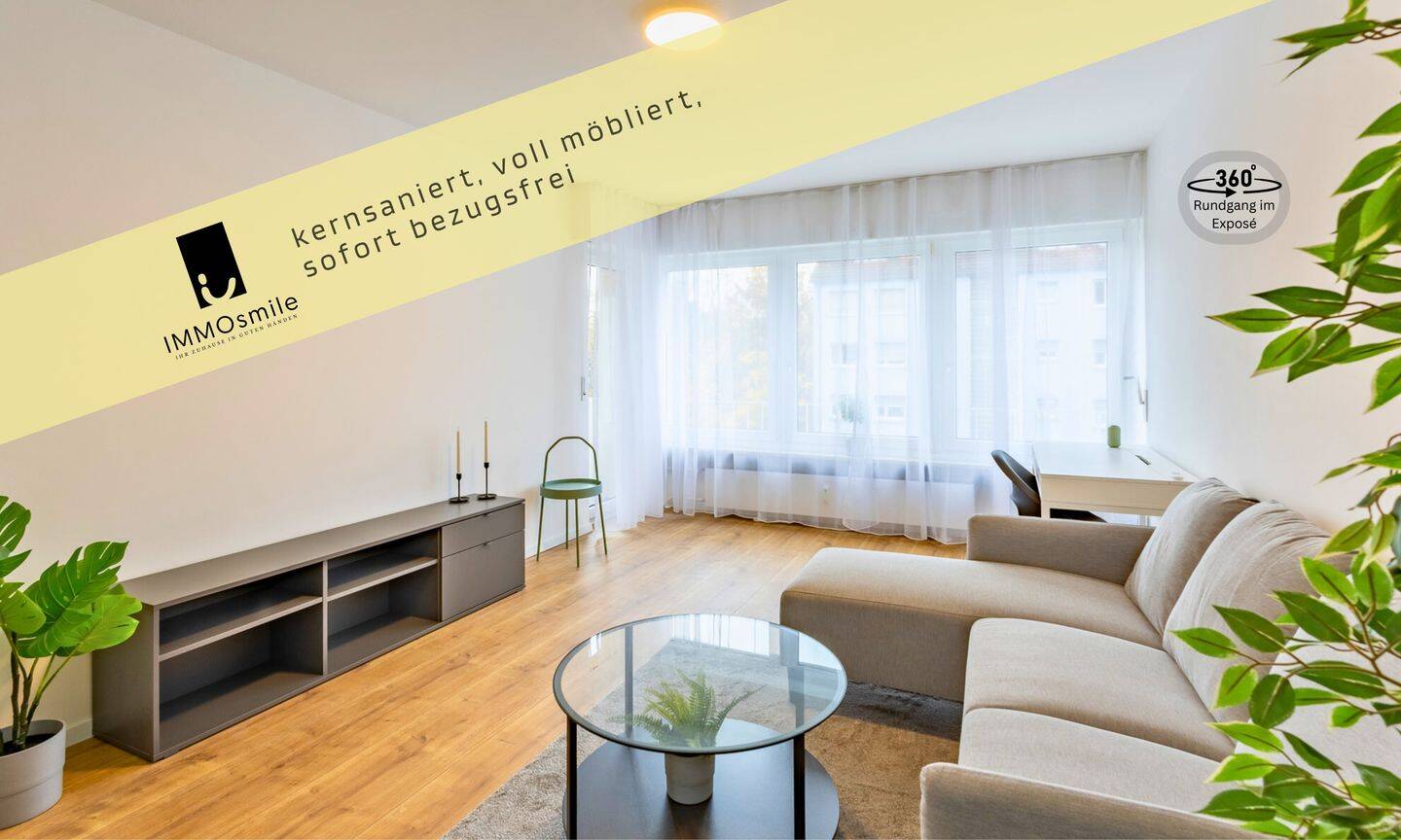 Möbliertes Wohnen: Sanierte 2-Zi.-Wohnung mit Loggia am Fernsehturm – Nürnberg – Bild 1 von 8