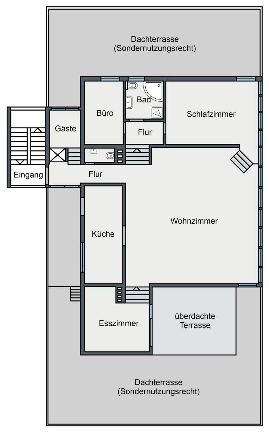 KA-Grötzingen / Penthouse mit großer Dachterrasse & 2 TG-Stellpl. mit tollem Ausblick – Karlsruhe – Vorschaubild 5