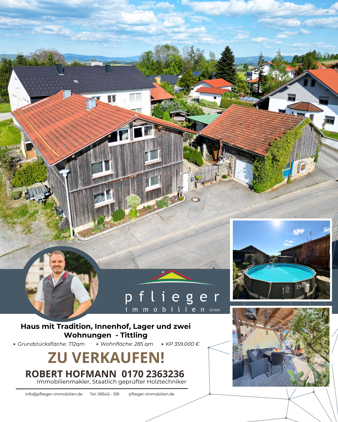 Haus mit Tradition, Innenhof, Lager und 2 Wohnungen – Tittling – Bild 1 von 9