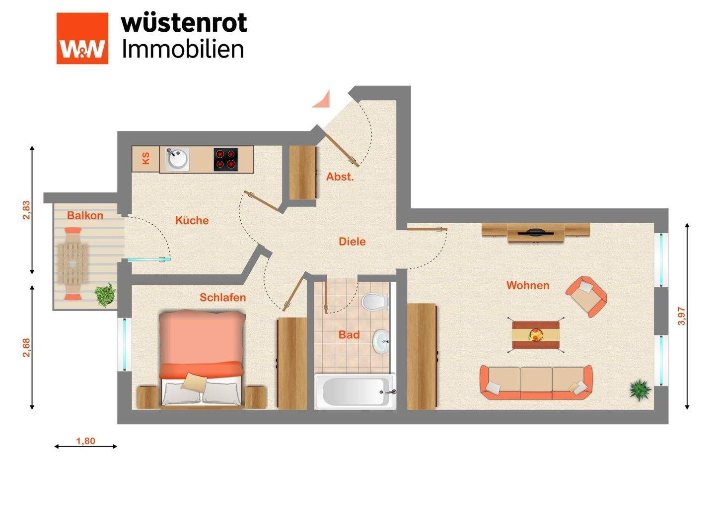 Sofort verfügbar: Charmante 2-Zimmer-Altbauwohnung mit Balkon im Gründerzeithaus – Chemnitz – Vorschaubild 6
