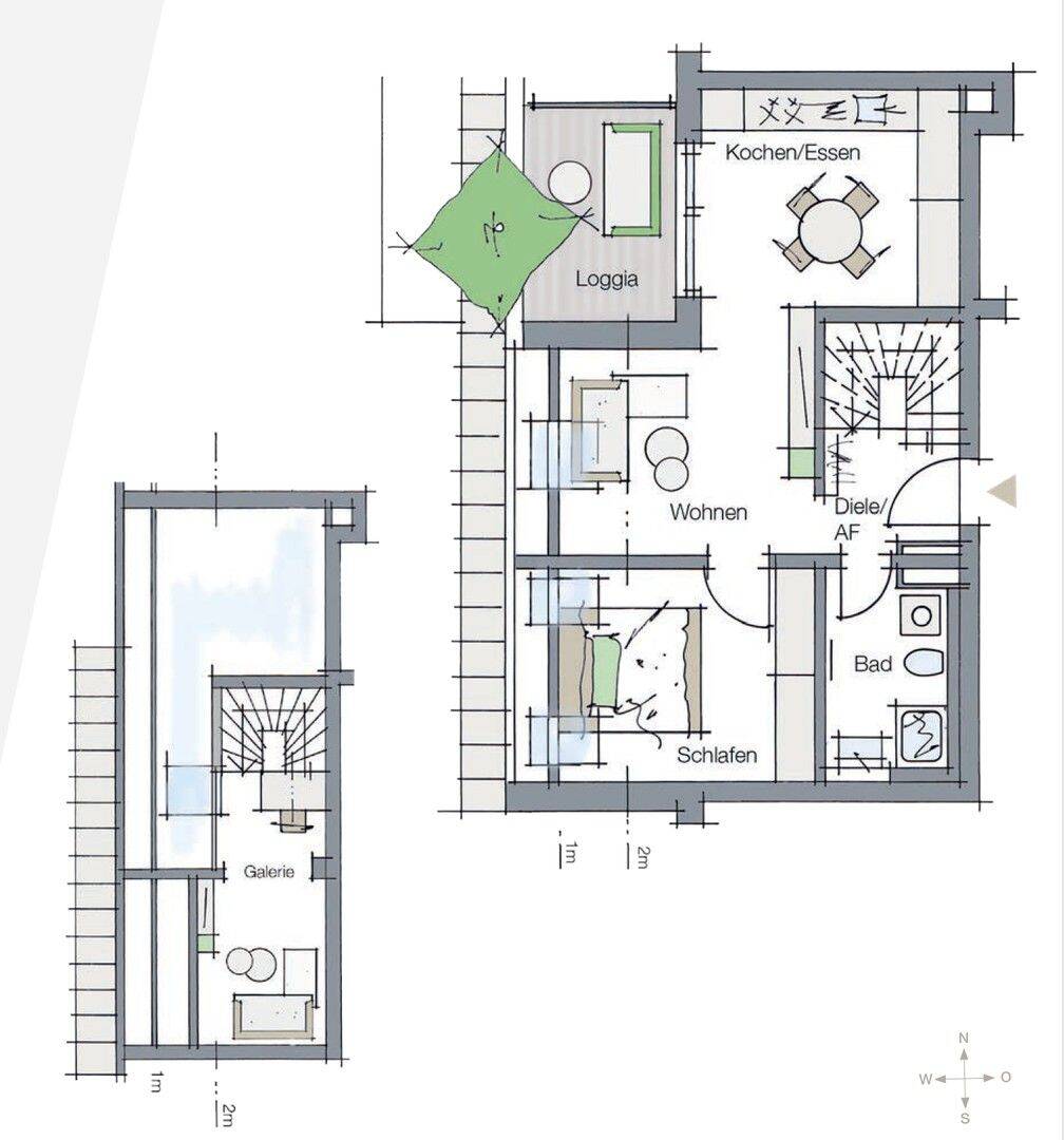 ERSTBEZUG NEUBAU 2 Zimmer Galerie Wohnung in Nürnberg mit Balkon / Fussbodenheizung / Duplexgarage – Nürnberg – Vorschaubild 2