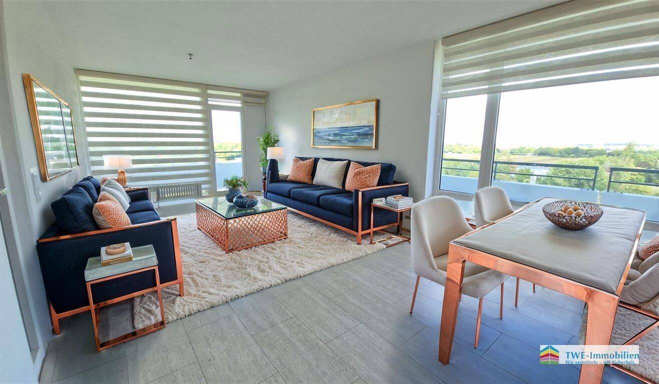 Helle 4-Zimmer-Wohnung mit Rundumbalkon und Weitblick bis zum Elfrather See – Krefeld – Bild 1 von 9