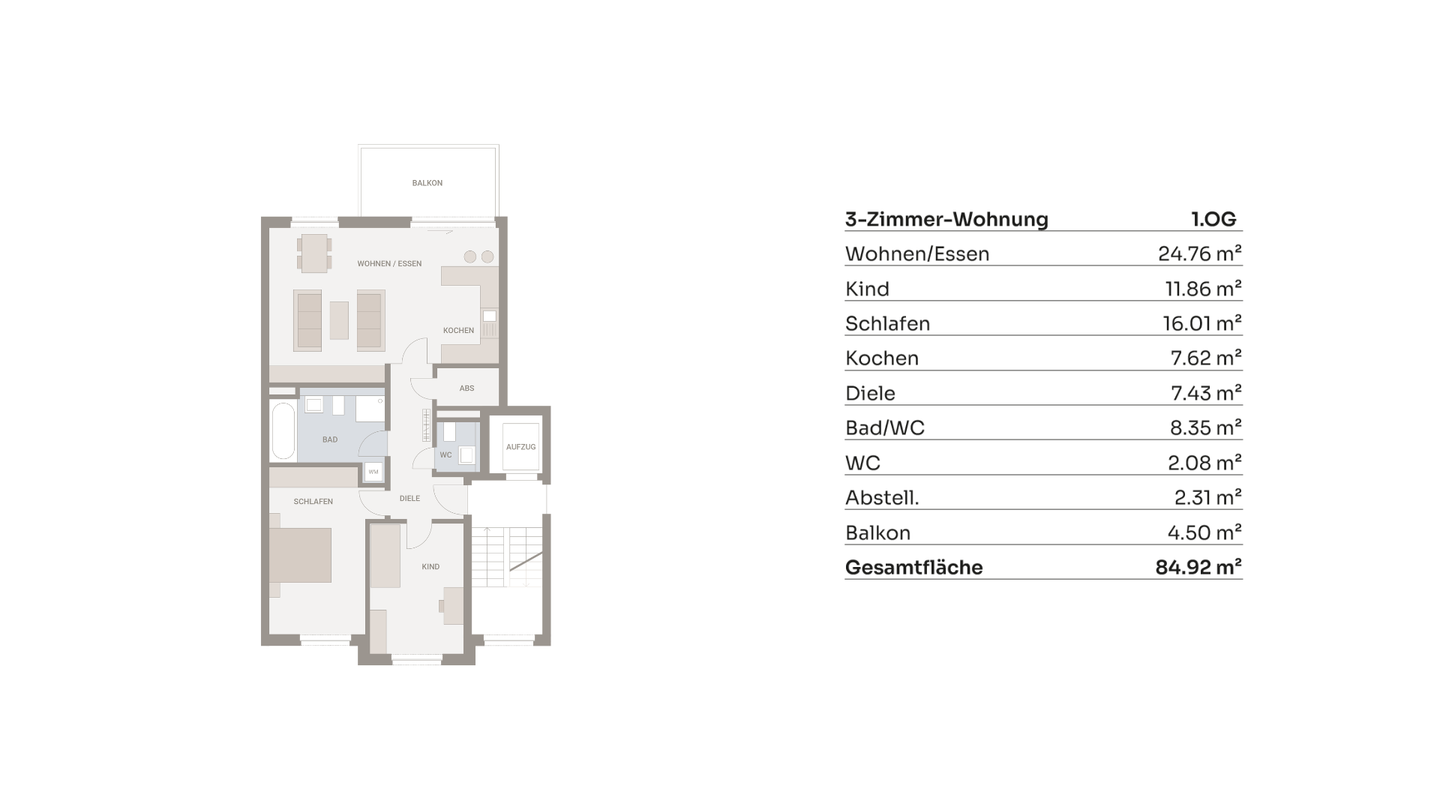 3 Zimmer Wohnung mit Blick ins Grüne – Dresden – Vorschaubild 2