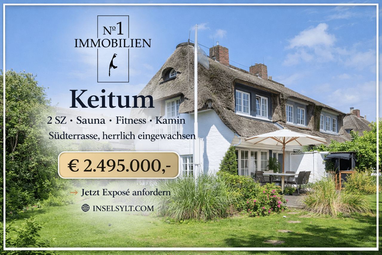 Provisionsfreier Verkauf: Luxuriöses Endhaus in Keitum – Sylt – Bild 1 von 9