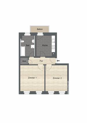 1. Monat Kaltmietfrei! Große 2-Raum-Wohnung inkl. neuer EBK und Balkon! – 4155 Leipzig – Vorschaubild 2
