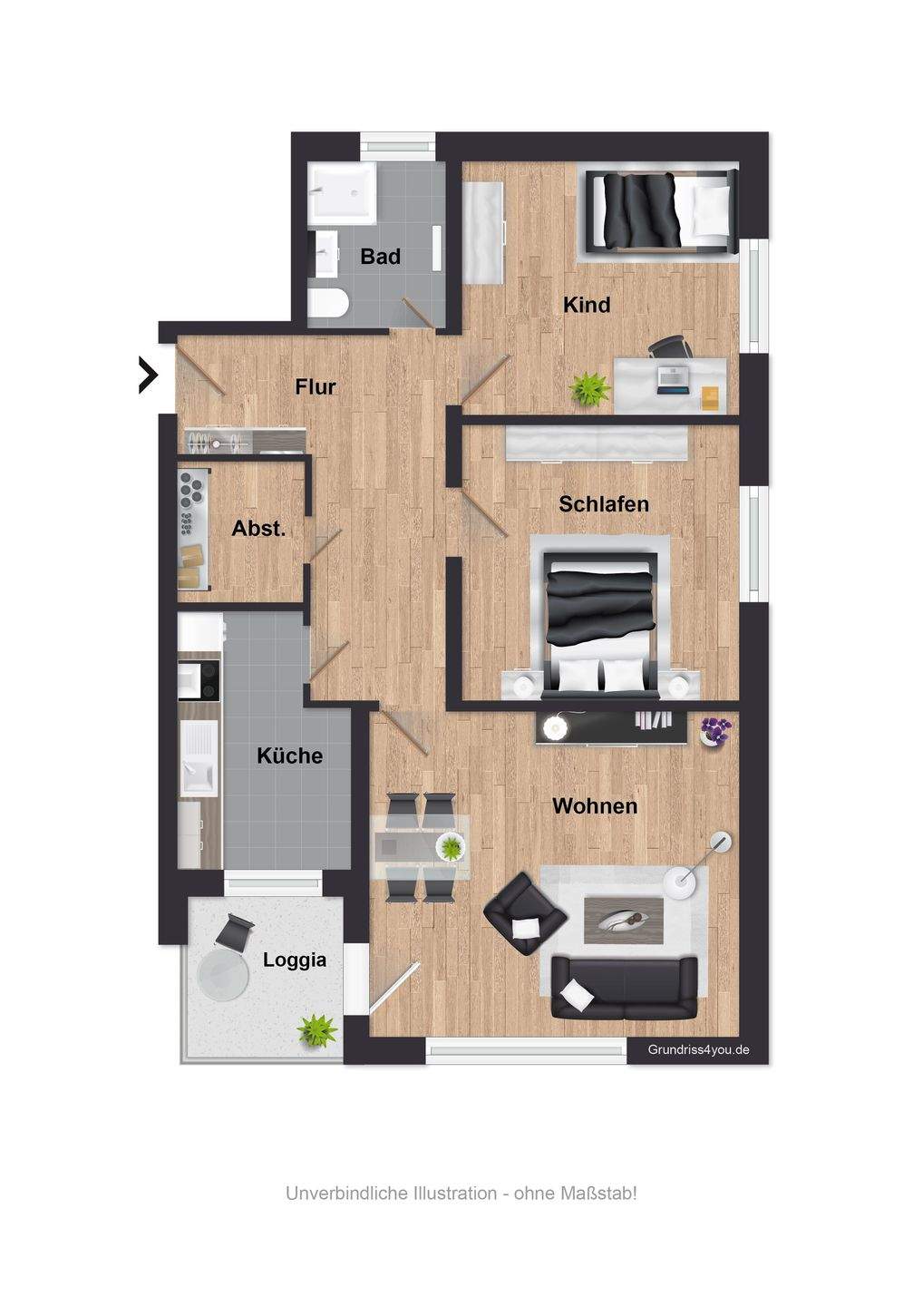 Gepflegte 3-Zimmer-Wohnung(en)