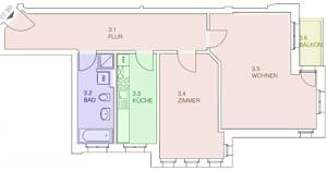 :-) +NÄHE BMW/PORSCHE/DHL/MESSE.. EDLE 2-ZIMMER-WOHNUNG MIT EBK!+HOCHWERTIGE AUSSTATTUNG+GEPFLEGTES MFH+ – 4318 Leipzig – Vorschaubild 2