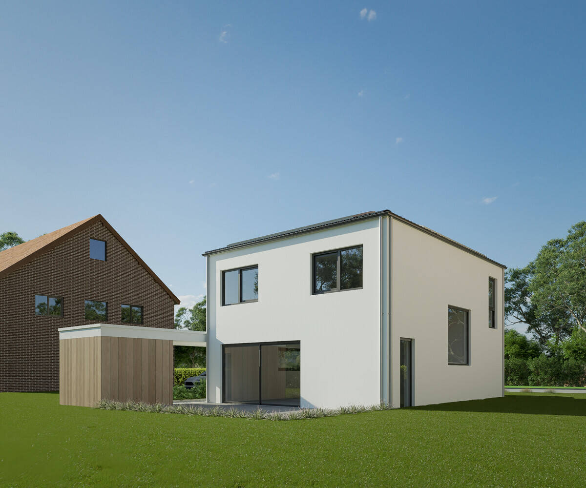 GRUNDSTEINHEIM: KfW40 Einfamilienhaus, Mitgestaltung und Erweiterbar auf 155 m² möglich