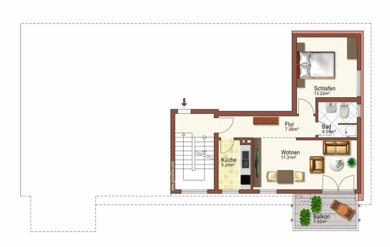Komplett renoviert: zentrale 2-Zimmer-Wohnung – Dortmund – Bild 1 von 4