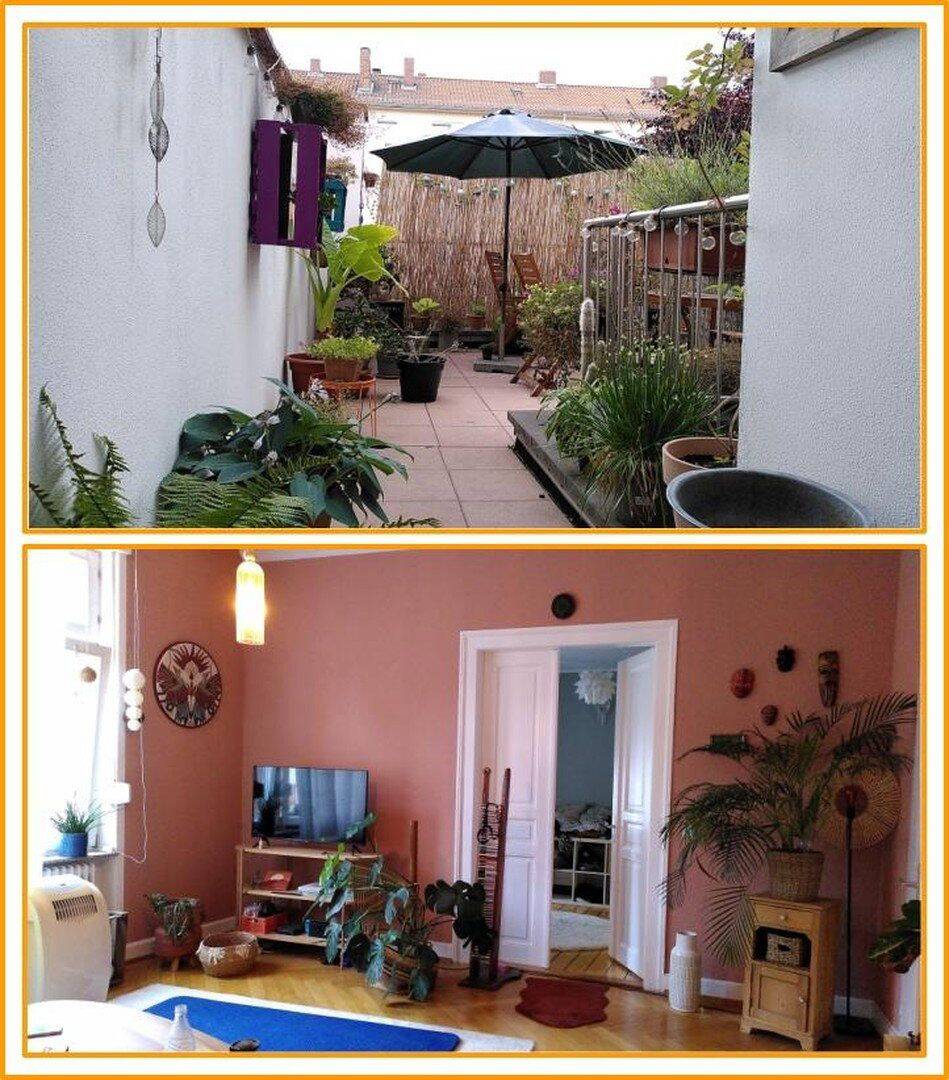 Großzügige Wohnung mit Hinterhof-Terrasse in Bahnhofsnähe