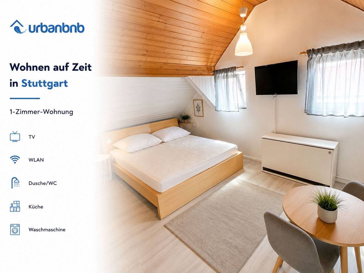 1-Zimwhg. Stuttgart Stammheim - möbliert Zeitwohnen ab 1 Monat – 70439 Stuttgart – Bild 1 von 7