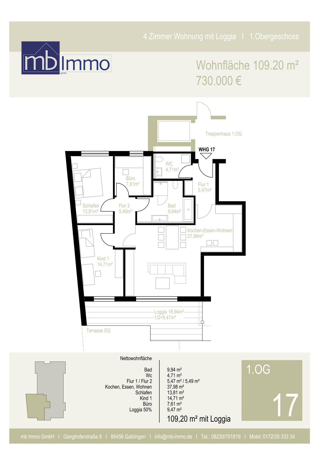Wohnkultur neu gedacht Nachhaltig komfortabel , Wohneigentum mit unverbaubarem Parkblick – Augsburg – Bild 1 von 9