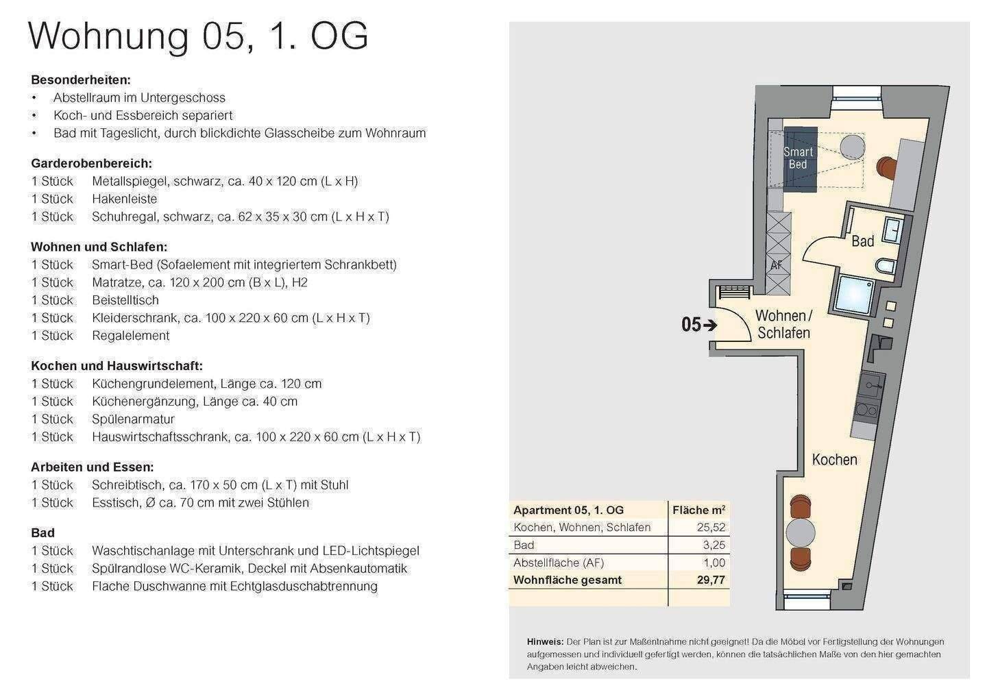 1,5-Zimmer- Apartment, vollmöbliert, zentral, Nahe der Altstadt - ab sofort frei! – Nürnberg – Vorschaubild 2