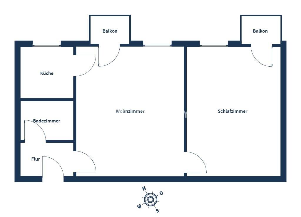 Zwei-Zimmer-Wohnung mit zwei Balkonen nahe weitläufiger Grünflächen – Berlin – Vorschaubild 9