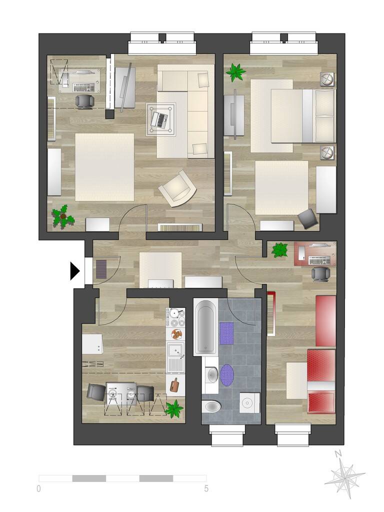 Charmante Dachgeschosswohnung mit Badewanne – Chemnitz – Vorschaubild 9