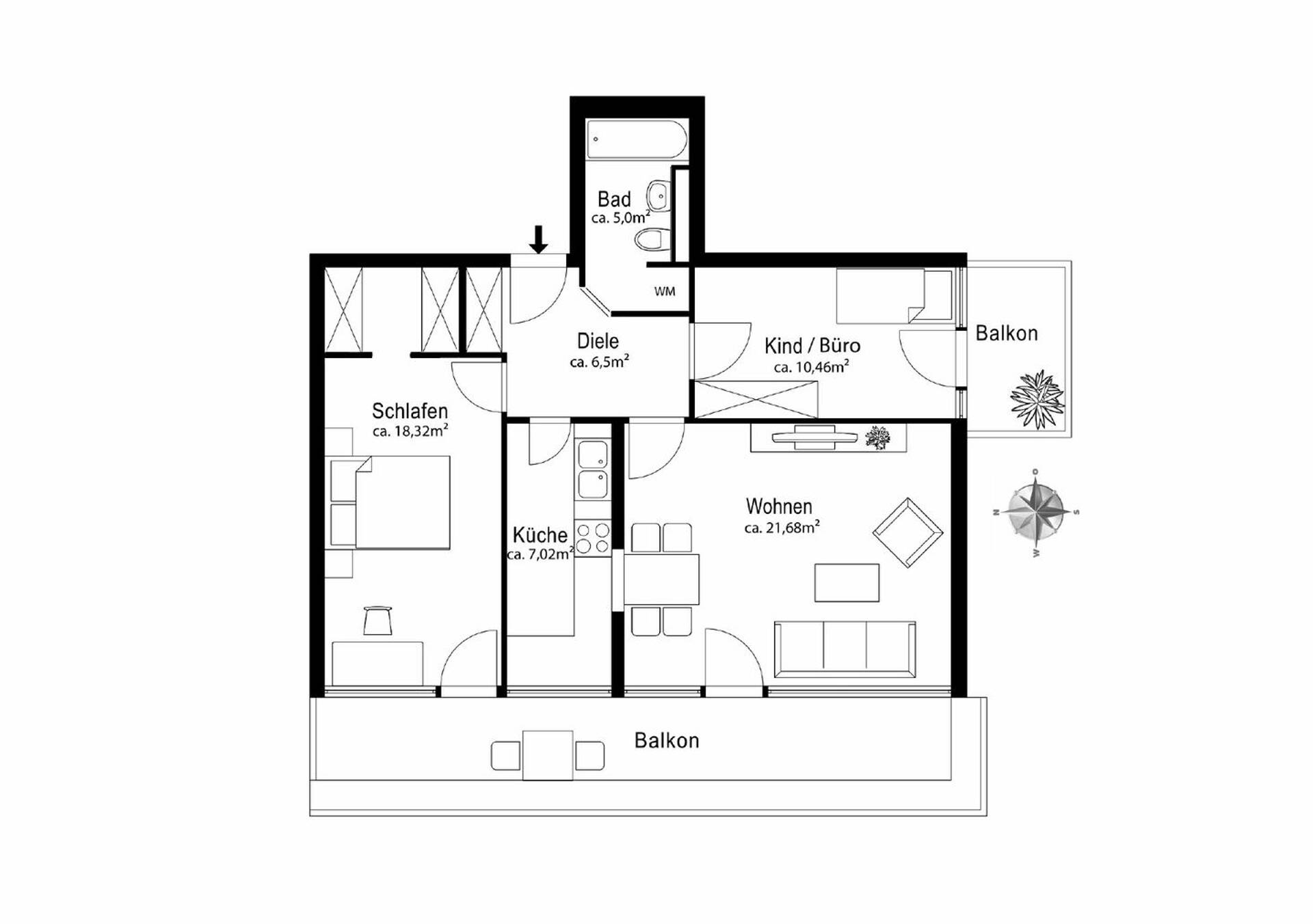 Etagenwohnung in 82049 Pullach mit 78 m² kaufen