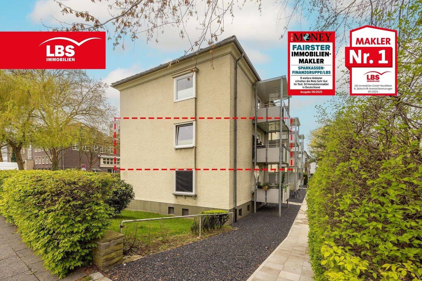 2-Zimmerwohung mit großem Balkon, modernisiertem Bad und Garage in der City