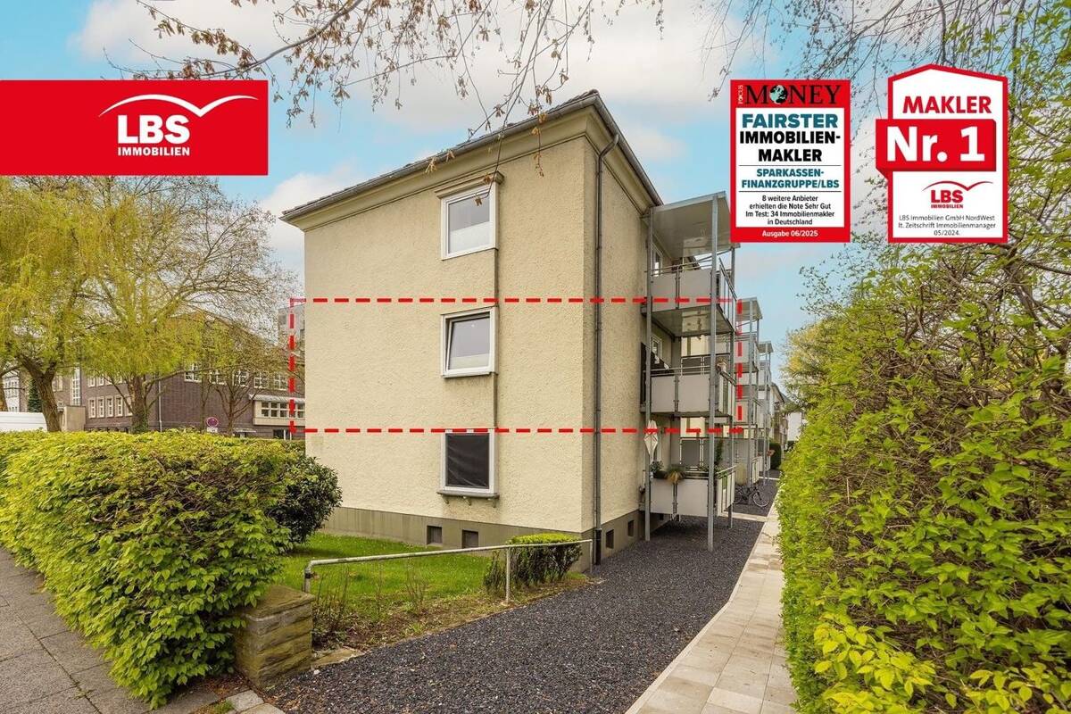 2-Zimmerwohung mit großem Balkon, modernisiertem Bad und Garage in der City – 44141 Dortmund – Bild 1 von 9