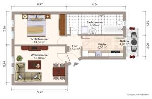 Charmante 2-Raumwohnung mit Tageslichtbad und Balkon – 39124 Magdeburg – Vorschaubild 9