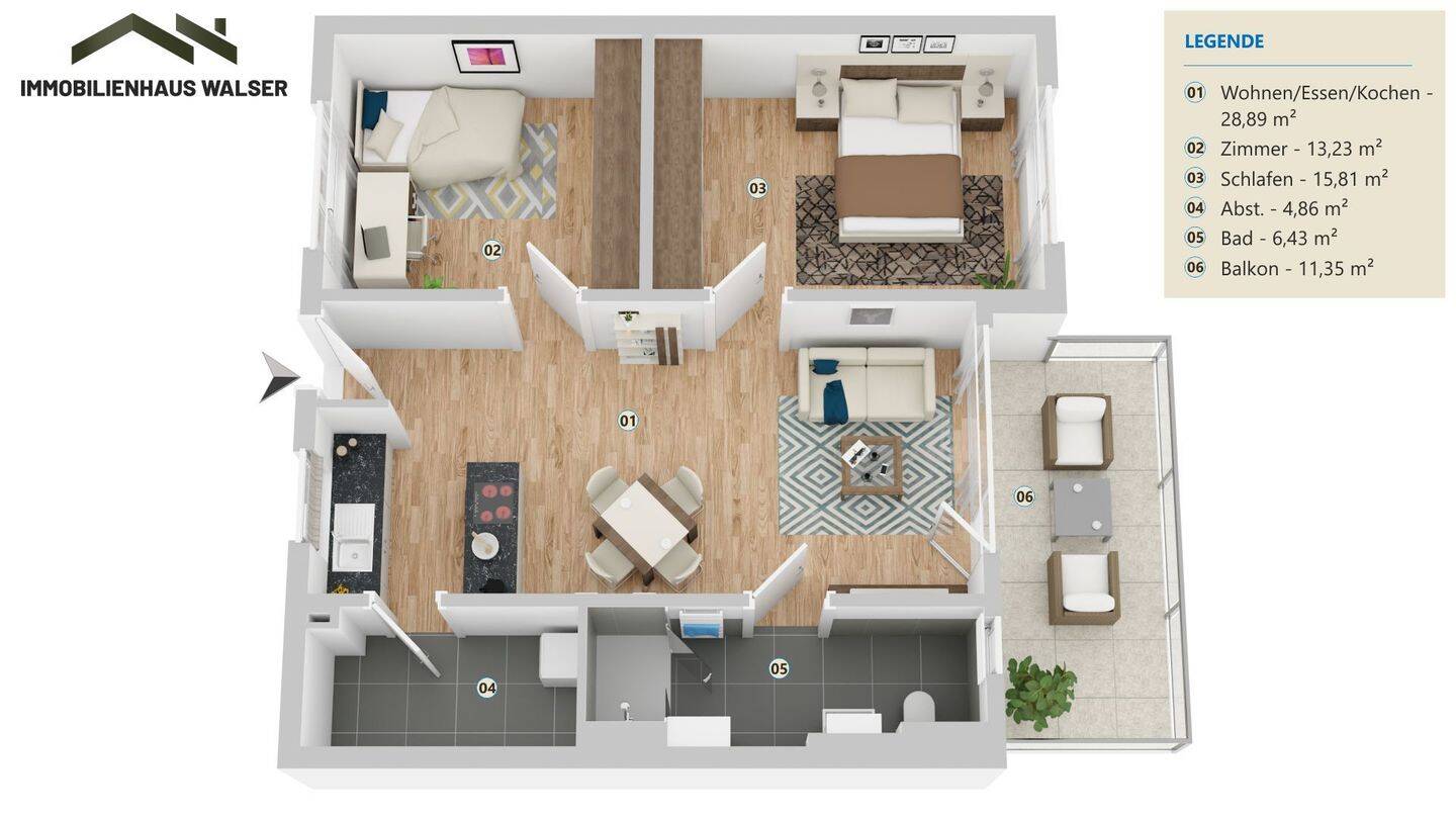3-Zimmer Neubauwohnung zum Wohlfühlen - niedrige Kosten, hoher Energiestandard