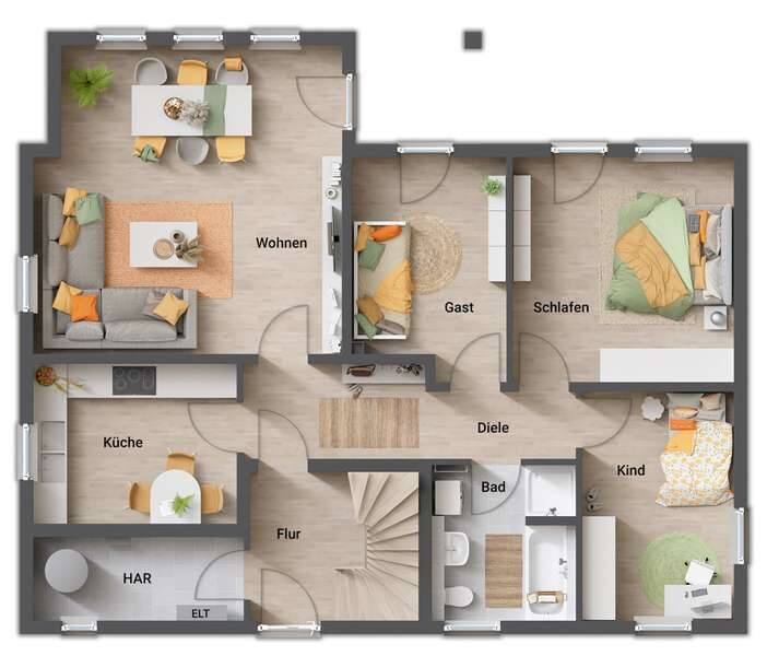 Zweifamilienhaus massiv gebaut, Preis inkl. Grundstück – Herforst – Vorschaubild 7