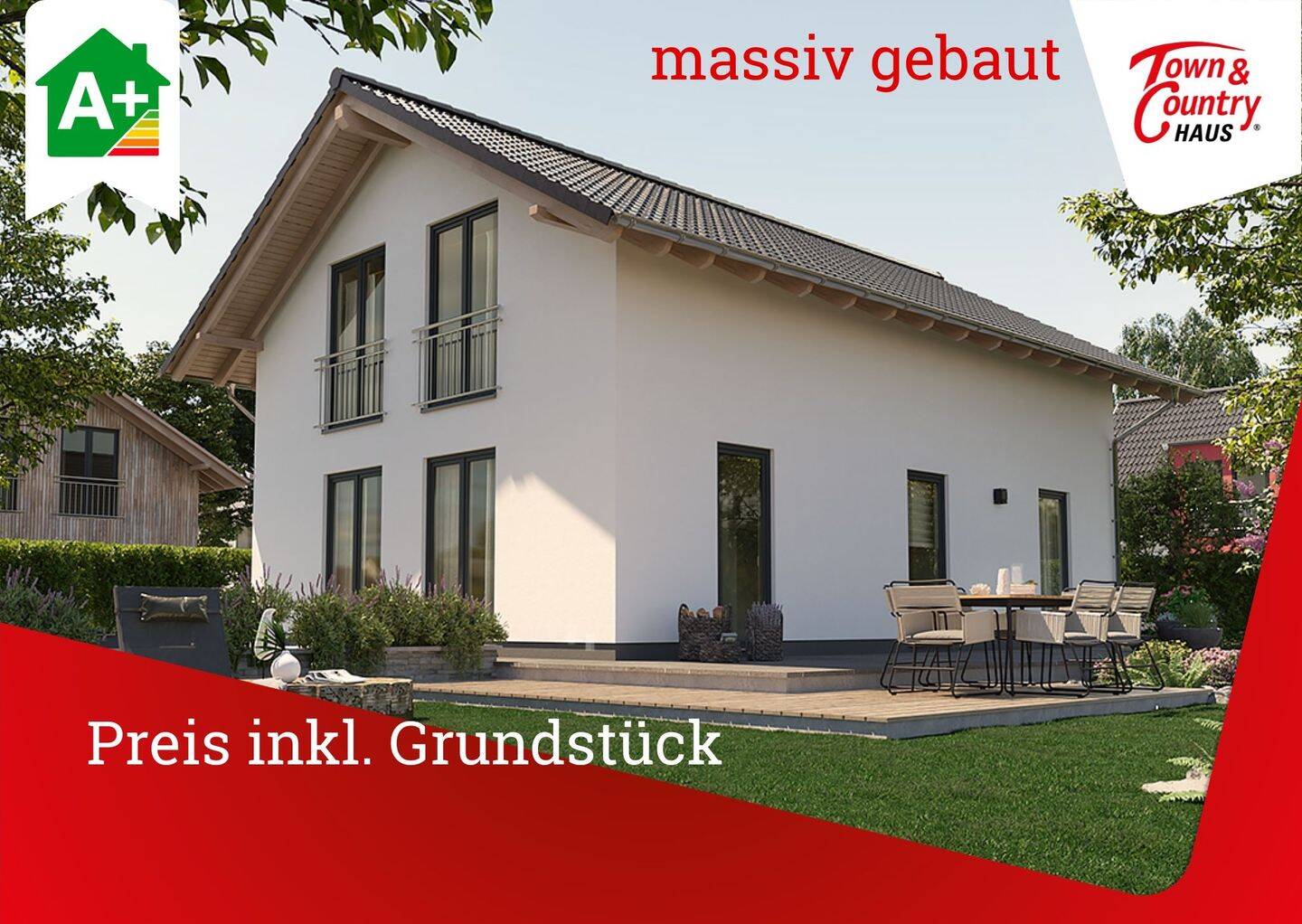 Haus mit 1m Dachüberstand, Preis inkl. Grundstück