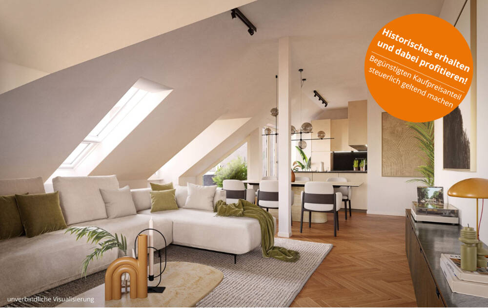 2 Zimmer-Dachgeschoss-Wohnung mit ca. 56m² und Terrasse