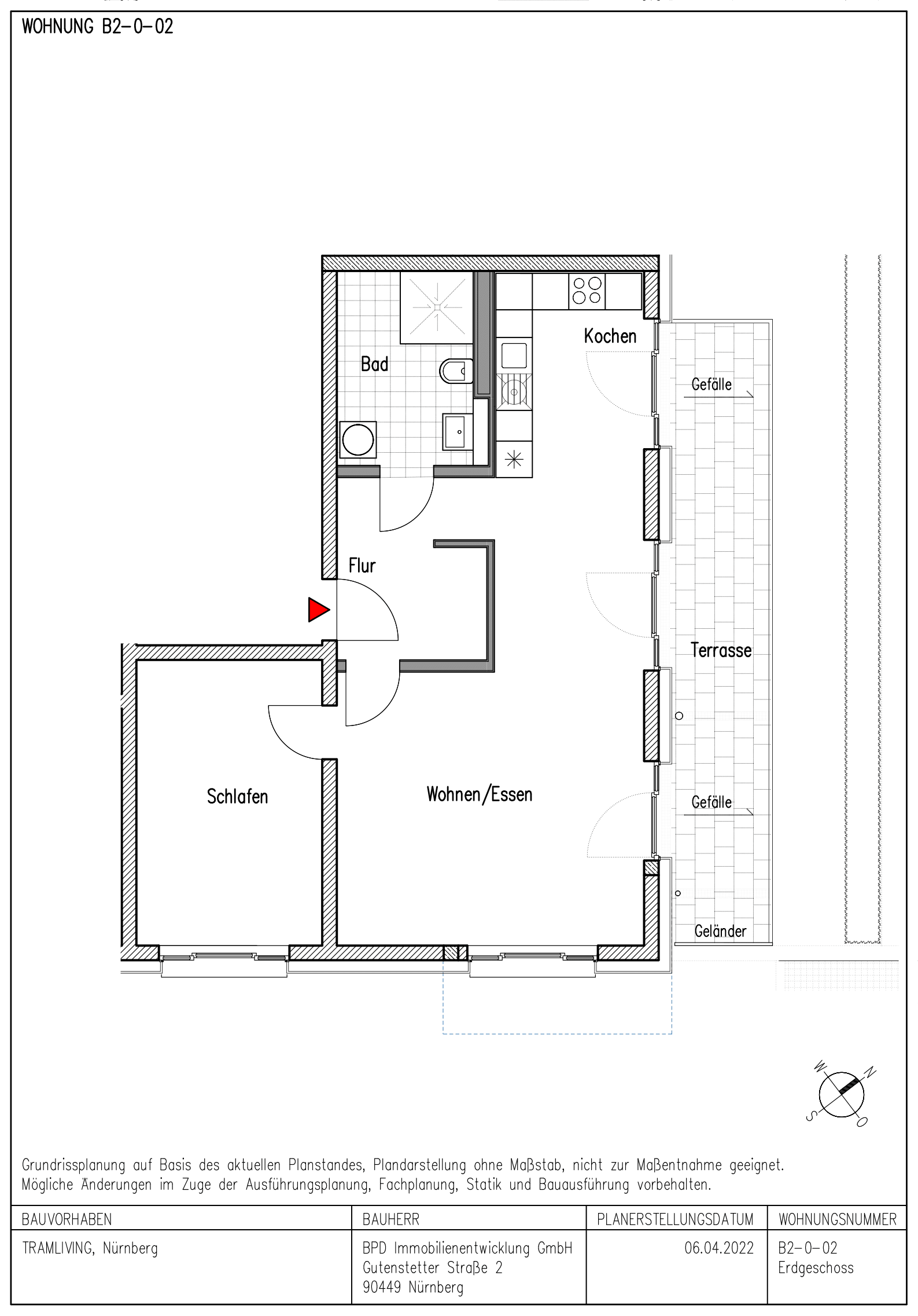 Schöne 2-Zimmer-Wohnung mit Terrasse | B2-0-02 – Nürnberg – Vorschaubild 2