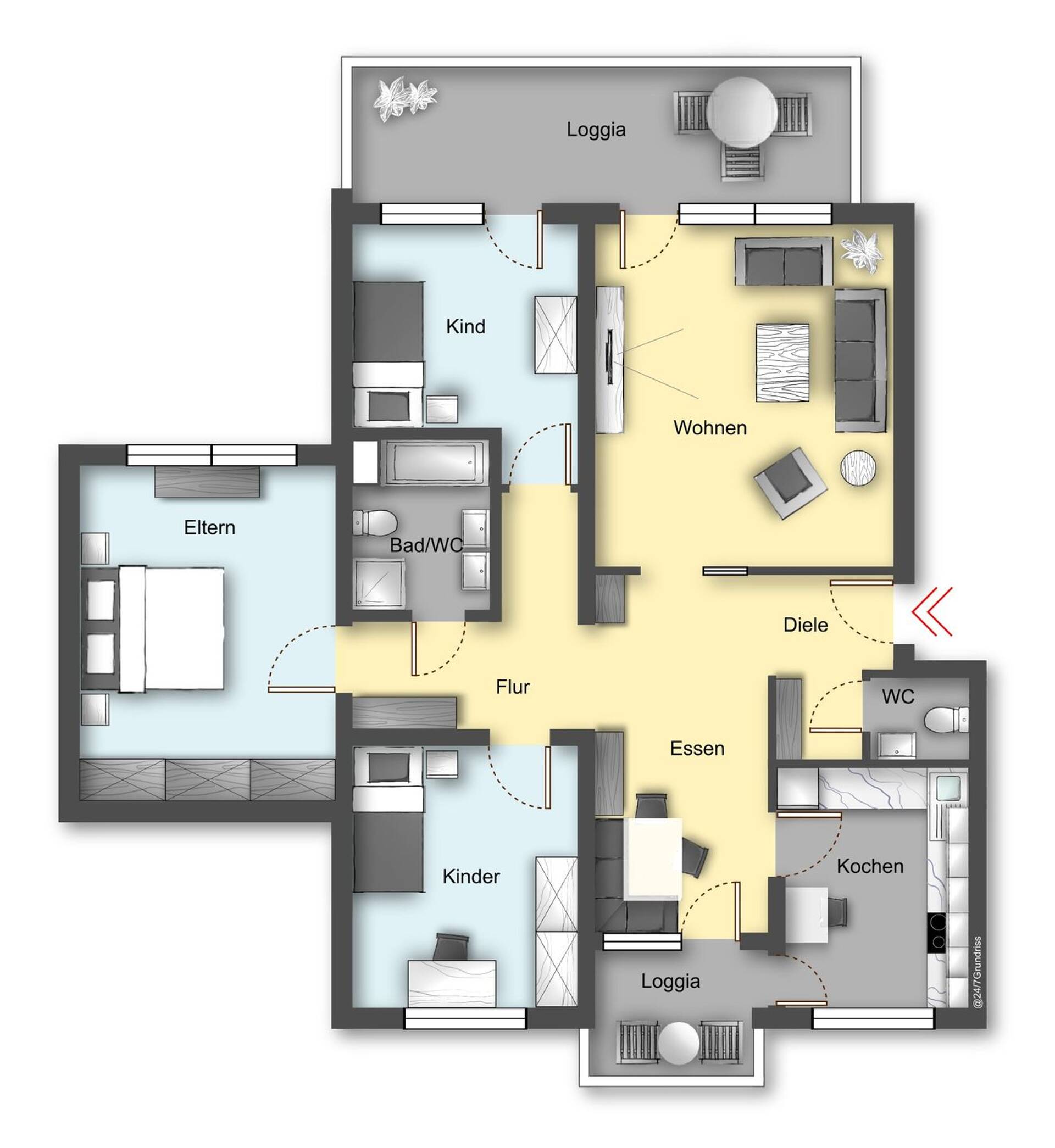 Etagenwohnung in 79539 Lörrach mit 113,45 m² kaufen