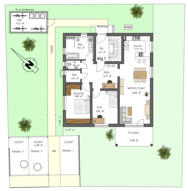Erdgeschosswohnung in 88471 Laupheim mit 100,6 m² kaufen